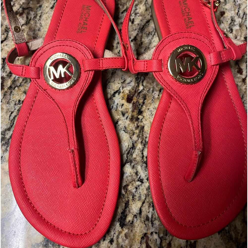 Michael Michael Kors T Strap Thong Flat Sandals